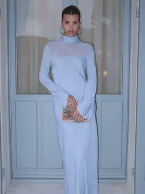 Photo of Sofia Richie Grainge wearing a sky blue dress