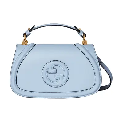 Gucci Blondie Medium Top Handle Bag in light blue leather