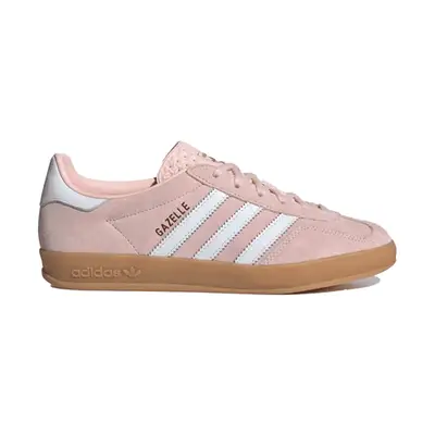 Adidas Gazelle Indoor Shoes in millennial pink with white stripes
