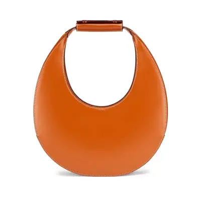 Staud Moon Leather Top Handle Bag in tangerine