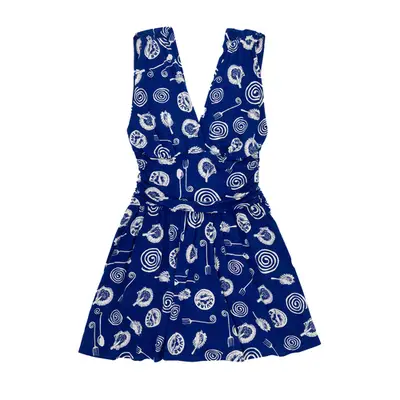 Amanda Uprichard Alicanta Dress in lemon pattern on white background on model