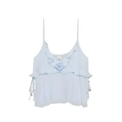 light blue ruffle cami