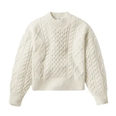 Woman wearing fisherman aesthetic outfit featuring sweater, leather overalls, and Hunter boots