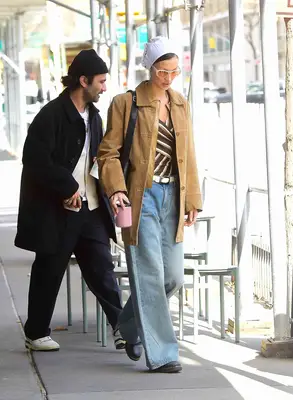 Bella Hadid wearing Dr. Martens. 