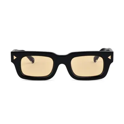 black frame yellow lens sunglasses