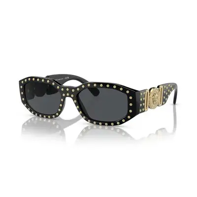 black statement sunglasses with gold studs
