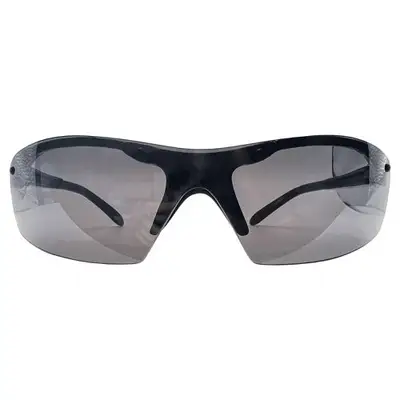 sporty sunglasses black and silver shield