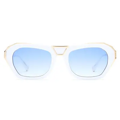 Coco and Breezy Power-103 white sunglasses with gold accents