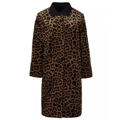 Jane Post Leopard Reversible Button-Front Coat