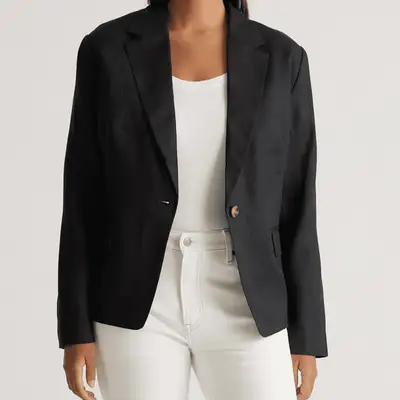 Quince European Structured Blazer in black