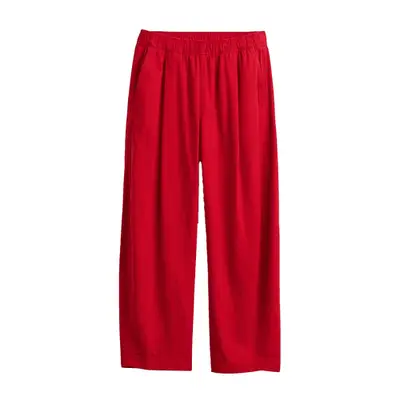Gap Mid Rise Linen-Blend Easy Barrel Pants in red