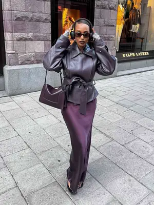 Mango Asymmetrical Bow-Neck Dress in blue