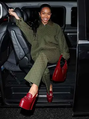 Proenza Schouler Slide Mini Paneled Leather-Trimmed Suede Shoulder Bag in cobalt blue