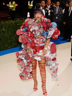 Rihanna wears a voluminous avant garde Comme des Garcons dress to the 2017 Met Gala