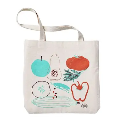 Claudia Pearson tote bag with fruits graphic