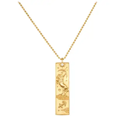 Satya Jewelry Story of Sagittarius Zodiac Necklace in gold with gemstone