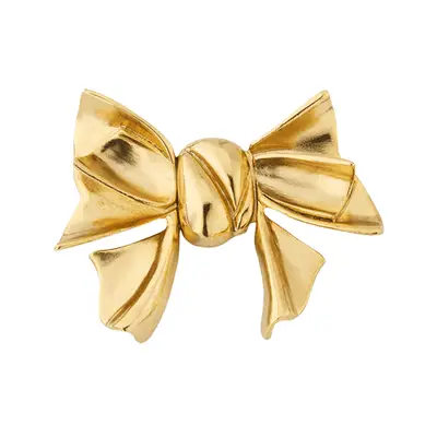 Oscar de la Renta Small Bow Brooch in gold