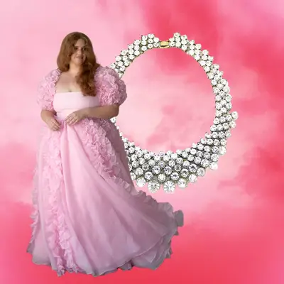 Pink gown outfit collage