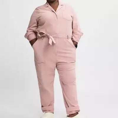 Cargo Crew Riley Boiler Suit in dusty pink on model