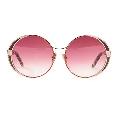 Grateful sunglasses in gold and maroon/pink