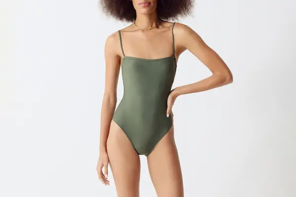 Squareneck one-piece swimsuit