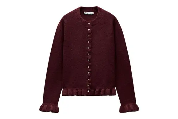 Zara Ruffle Knit Cardigan