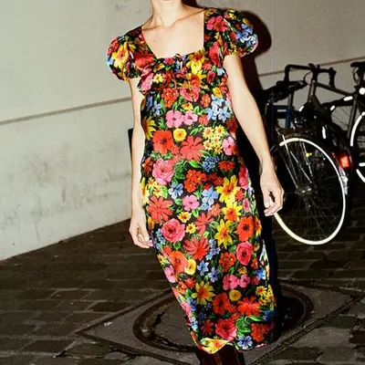 H&M Twill Trench Coat in dark khaki green