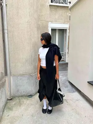 Ganni Buckle Ballerina Flats in silver