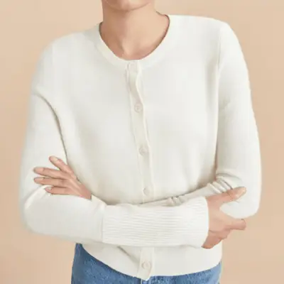 Naadam Signature Cashmere V-Neck Sweater on white background
