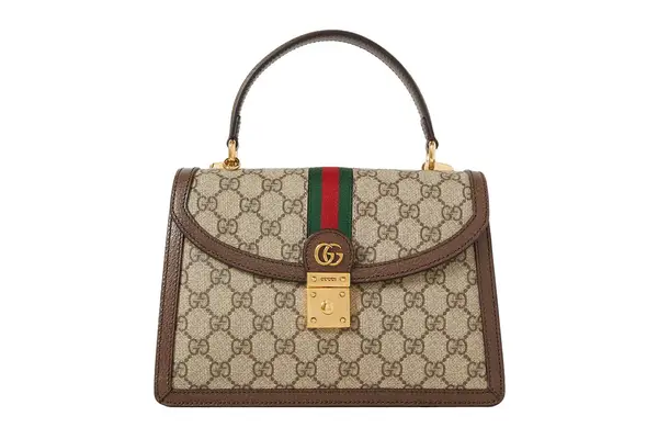 Gucci Ophidia textured leather-trimmed printed coated-canvas tote