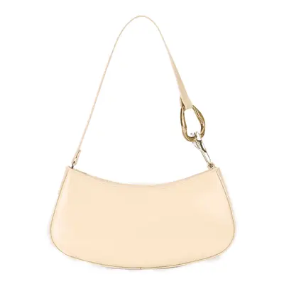Staud Ollie Zip Leather Shoulder Bag in oat