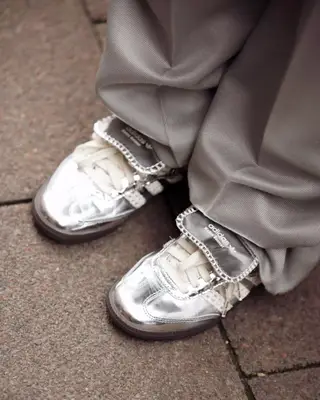 New Balance 574 Sneakers in crimson and white