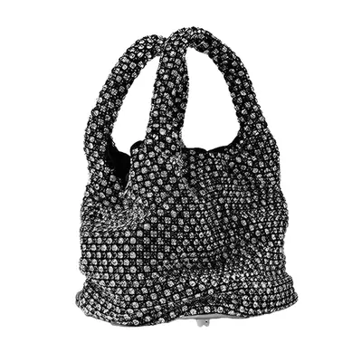 Giarite Brilly Monochrome Bag in black with clear crystals