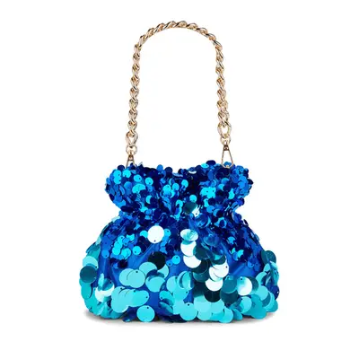 Olga Berg Pedro Sequin Pouch in blue