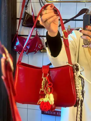 Coach 1964 Fringe Bag in aquamarine leather with silver hardware