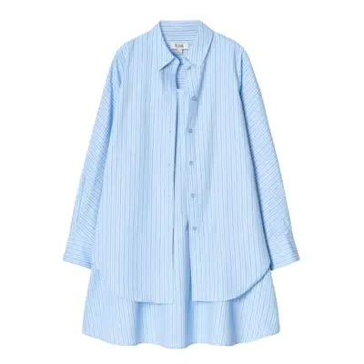 blue striped COS shirt dress
