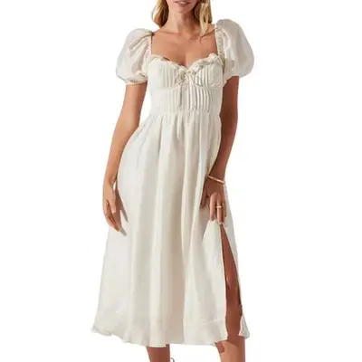 Astr the Label Lunaria Bustier Dress in white on model