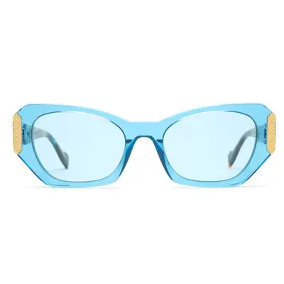 Coco and Breezy Clover-102 sunglasses in pale blue with blue lenses and gold accents