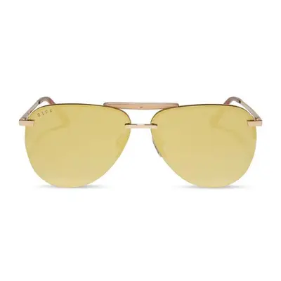 Diff Eyewear Tahoe aviator sunglasses in gold with yellow lenses