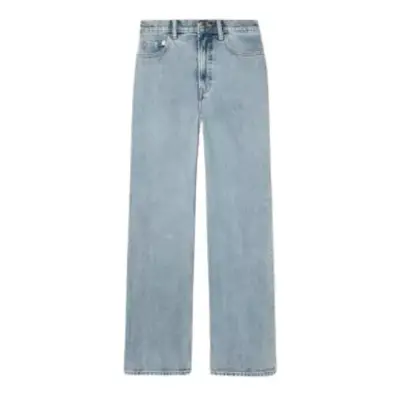 high-waisted, light-wash jean