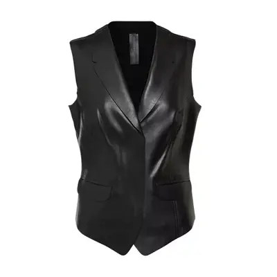 Black leather vest