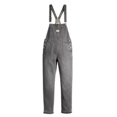 gray denim overalls