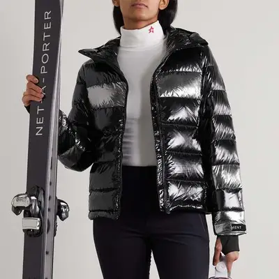 Lily Star Hooded Metallic Quilted Ripstop Down Ski Jacket ($690)