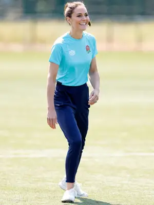 Marks and Spencer Linen Blend Wide Leg Trousers in gray pinstripe