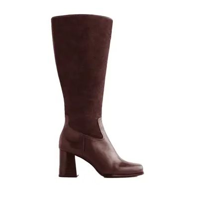 Reformation Frederique Knee High Boot in oak brown suede