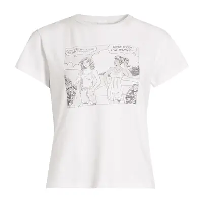 Re/Done Girl Power Classic T-Shirt in white with graphic