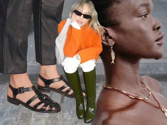 Fish Earrings, Fisherman Style Sandals, Rainboots