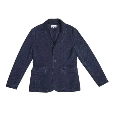 navy blue suit jacket with denim-like finish