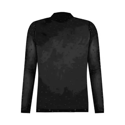 black sheer mockneck top