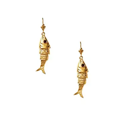 two gold fish earrings